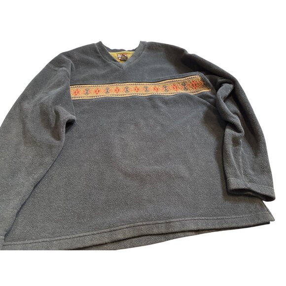 VTG Bugle Boy Classics Mens Aztec V-Neck Pullover fleece Sweater preppy 90s Warm - Picture 7 of 11
